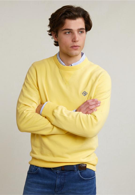 Fancy Crew Neck Sweater Sun Flower - Jaune