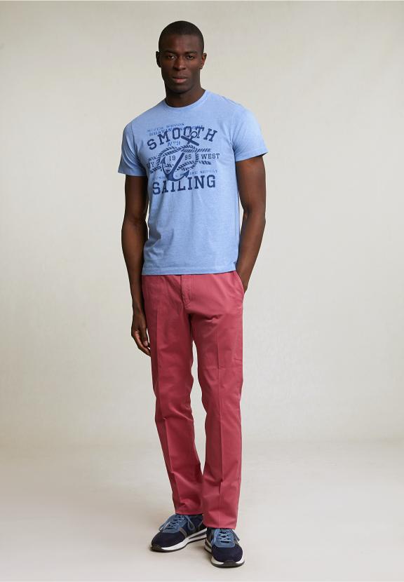 Normal Fit Basic T-Shirt Short Sleeves Seashore Mix - Bleu