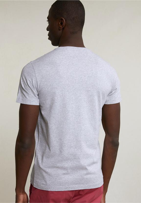 Normal Fit Basic T-Shirt Short Sleeves Oyster Mix - Gris