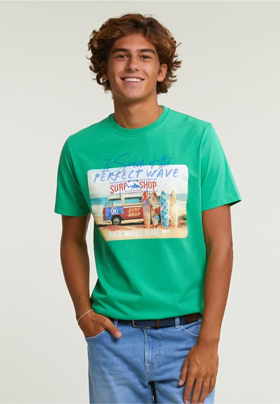 Normal Fit Basic T-Shirt Short Sleeves Apple - Groen