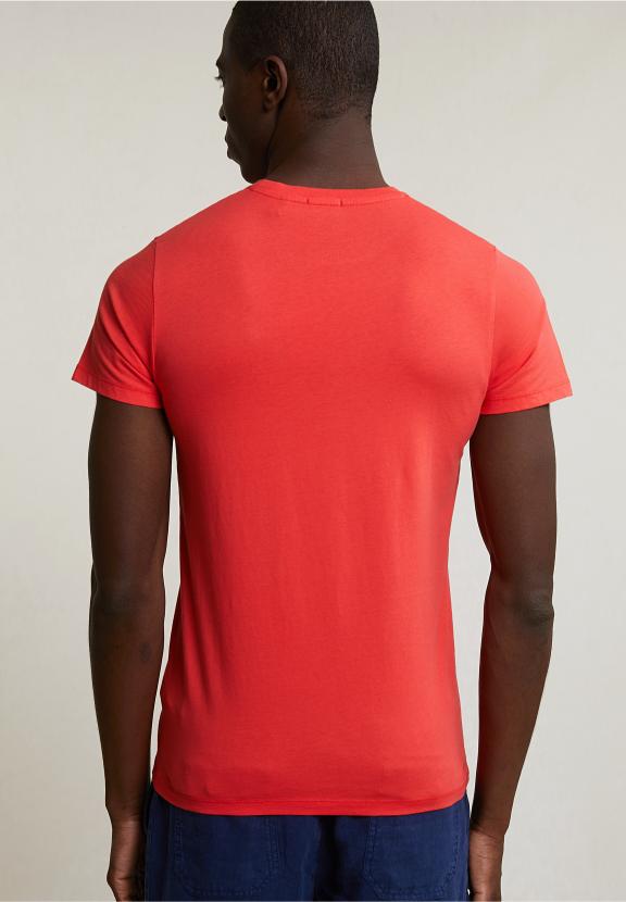 Custom Fit Basic Pima Cotton Crew Neck T-Shirt Cornell Red - Rouge