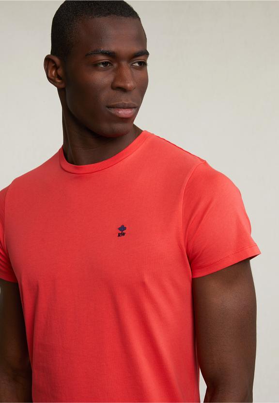 Custom Fit Basic Pima Cotton Crew Neck T-Shirt Cornell Red - Rouge