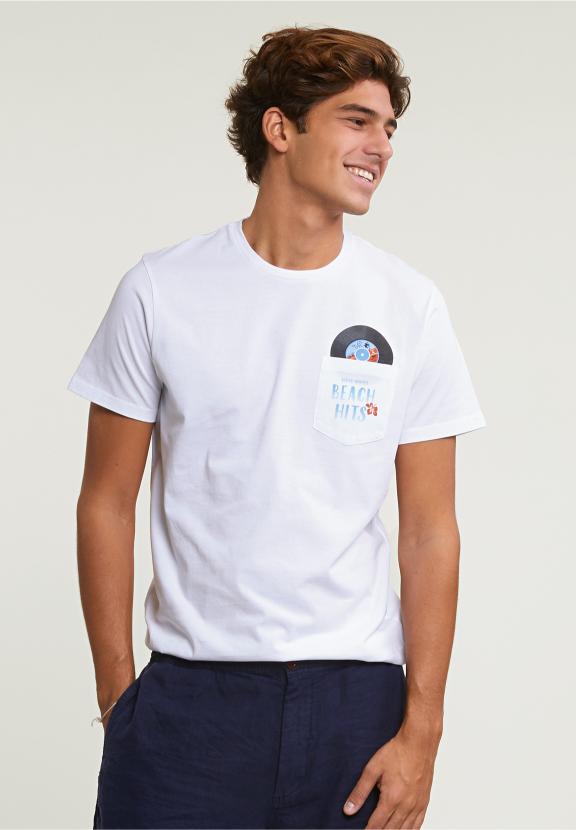 Custom Fit Fantasy T-Shirt Chest Pocket White - Wit