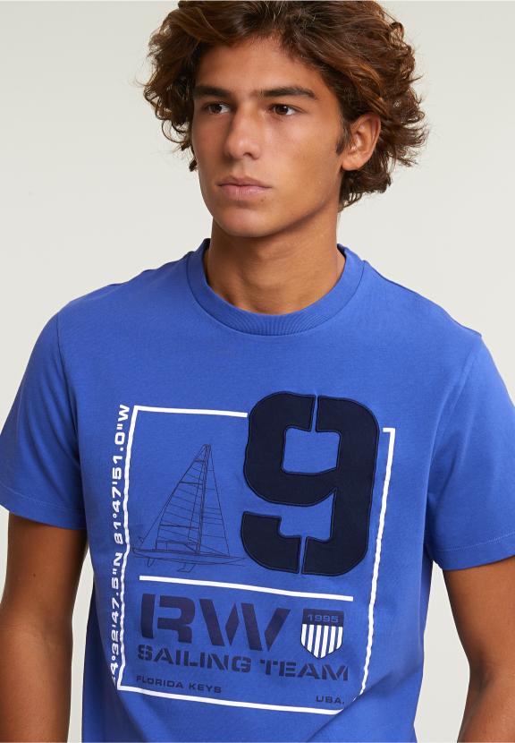 Custom Fit Fantasy T-Shirt Short Sleeves Caribbean Blue - Blauw