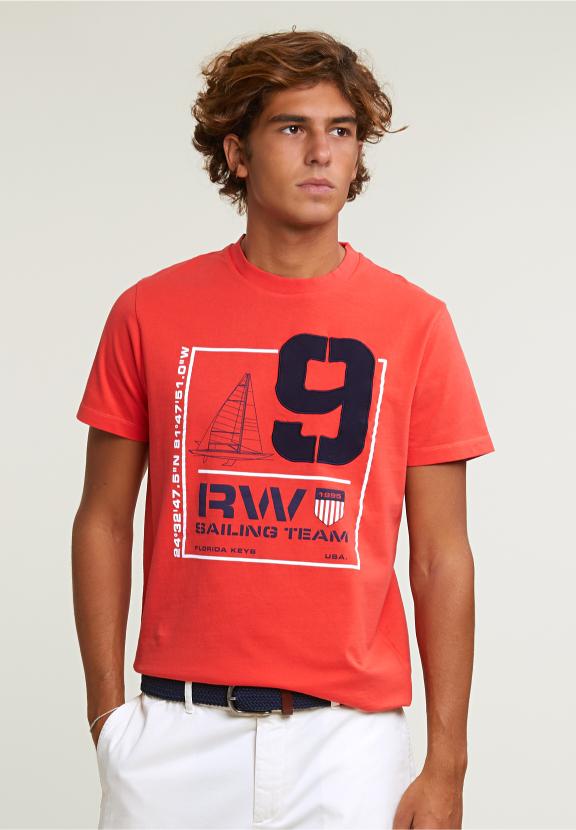 Custom Fit Fantasy T-Shirt Short Sleeves Cornell Red - Rouge