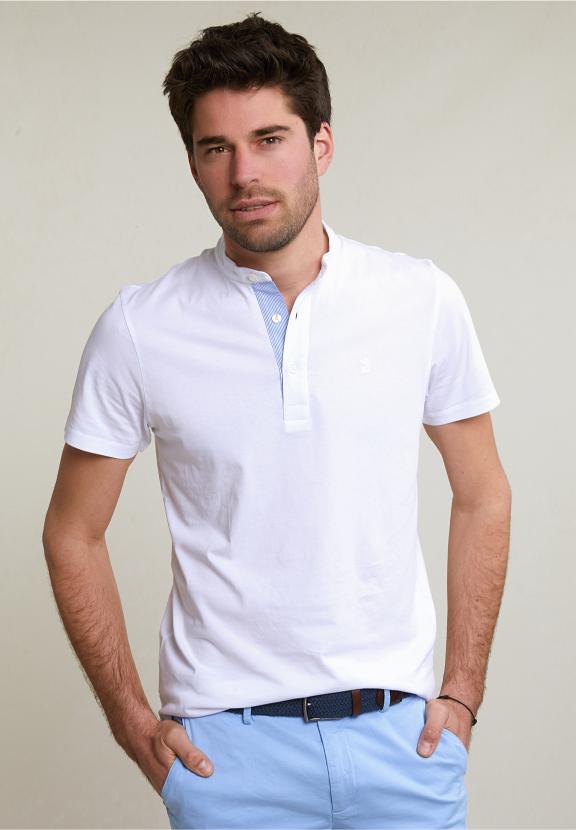 Custom Fit Cotton T-Shirt Short Sleeves White - Wit