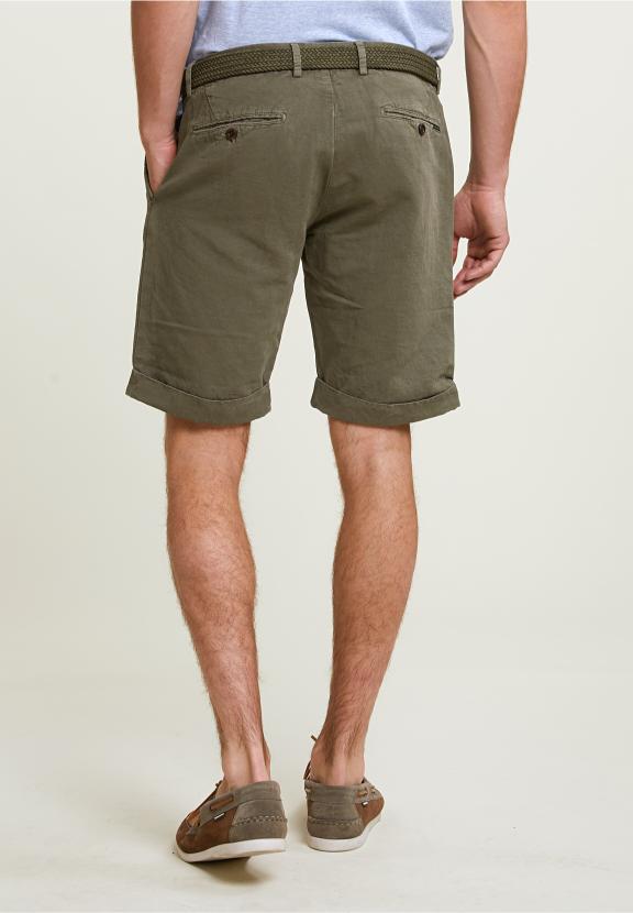 Fancy Cotton-Linen Chino Short Rosemary - Khaki