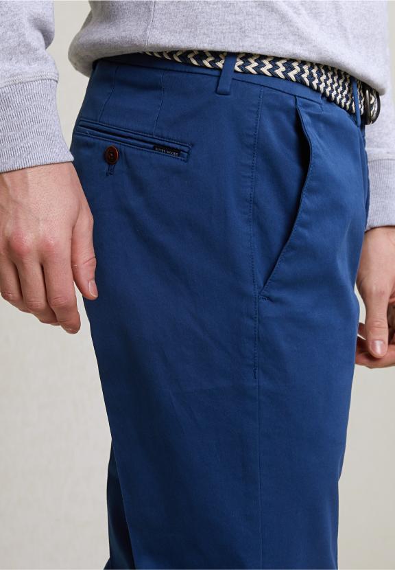 Basic Chino Stretch Space - Blauw