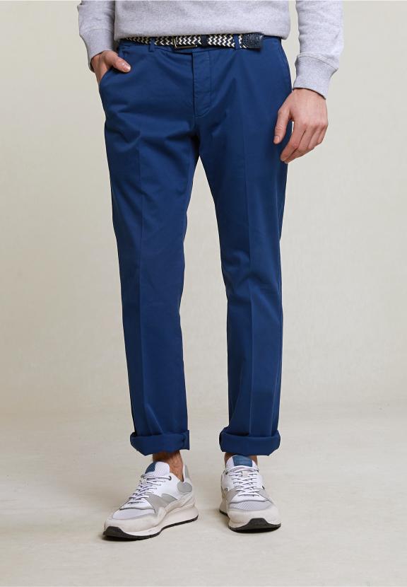 Basic Chino Stretch Space - Blauw