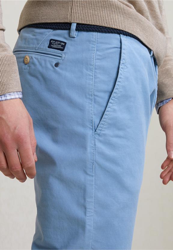 Slim Fit Basic Chino Pants Stretch Stone - Bleu