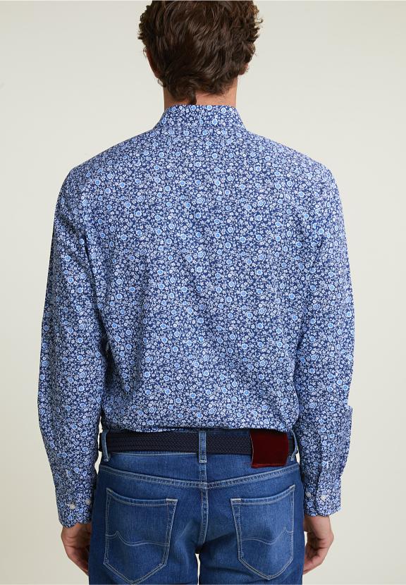 Custom Fit Floral Shirt Blue - Mix