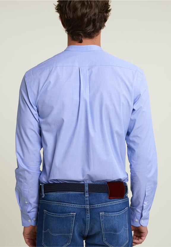 Slim Fit Uni Shirt Blue - Bleu