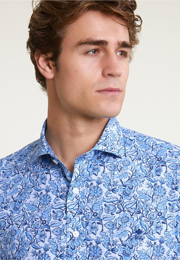 Regular Fit Floral Shirt Blue - Mix