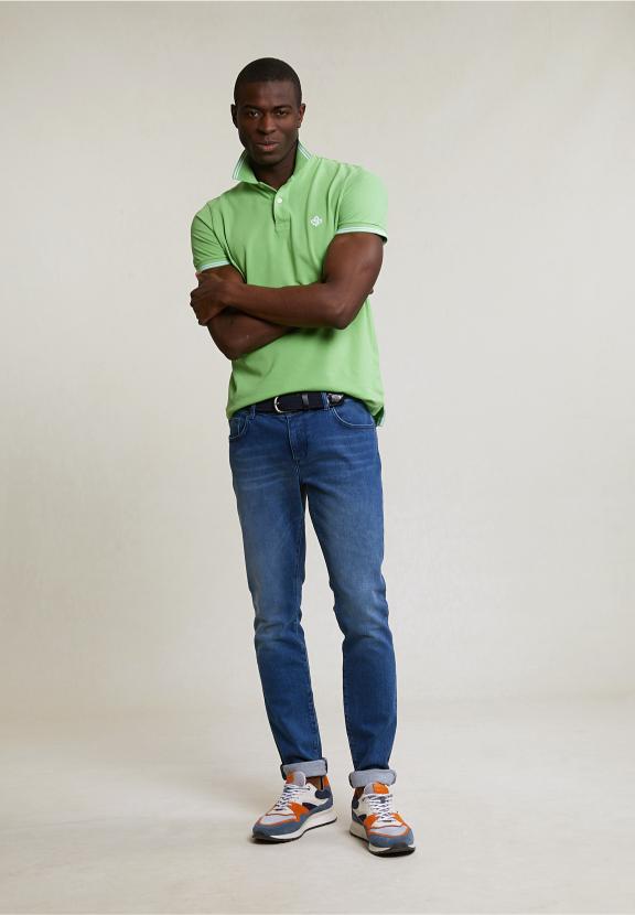 Custom Fit Cotton Polo Breadfruit - Vert