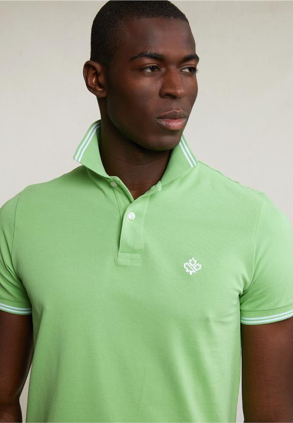 Custom Fit Cotton Polo Breadfruit - Vert