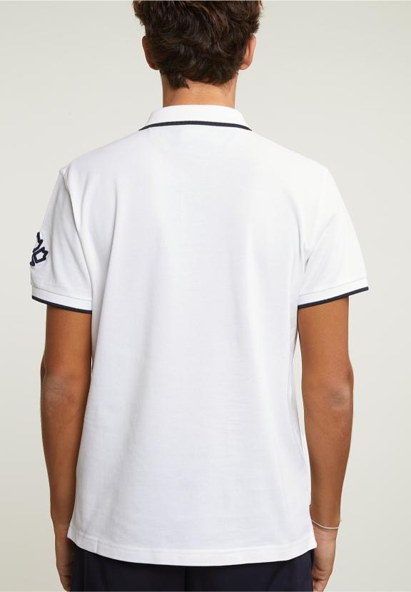 Custom Fit Sporty Stretch Polo Off White - Wit