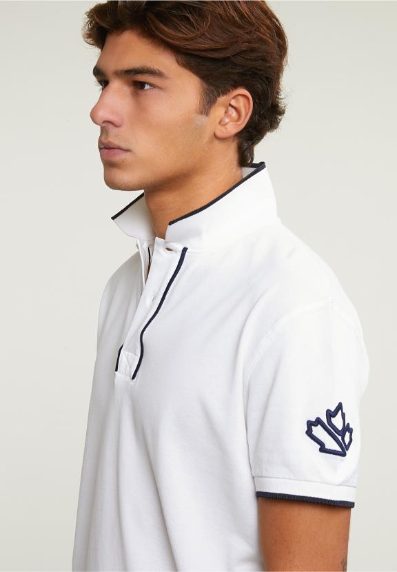 Custom Fit Sporty Stretch Polo Off White - Wit