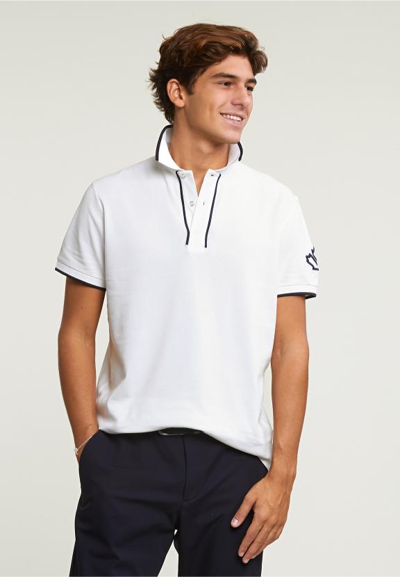 Custom Fit Sporty Stretch Polo Off White - Wit