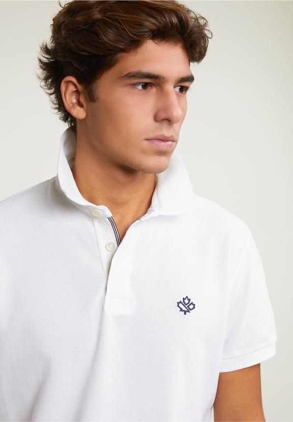 Custom Fit Sporty Stretch Polo Off White - Wit