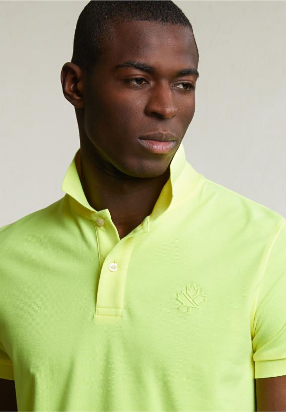 Custom Fit Sporty Polo Neon Yellow - Jaune