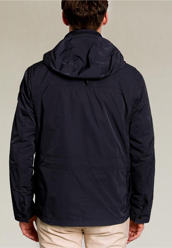 Short Jacket Applied Pockets Navy - Bleu