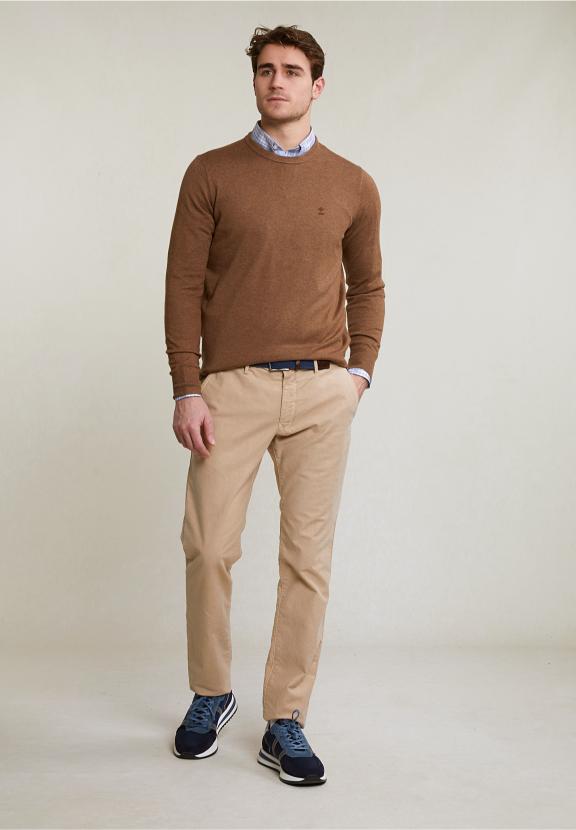 Custom Fit Checked Shirt Blue/Beige - Bleu