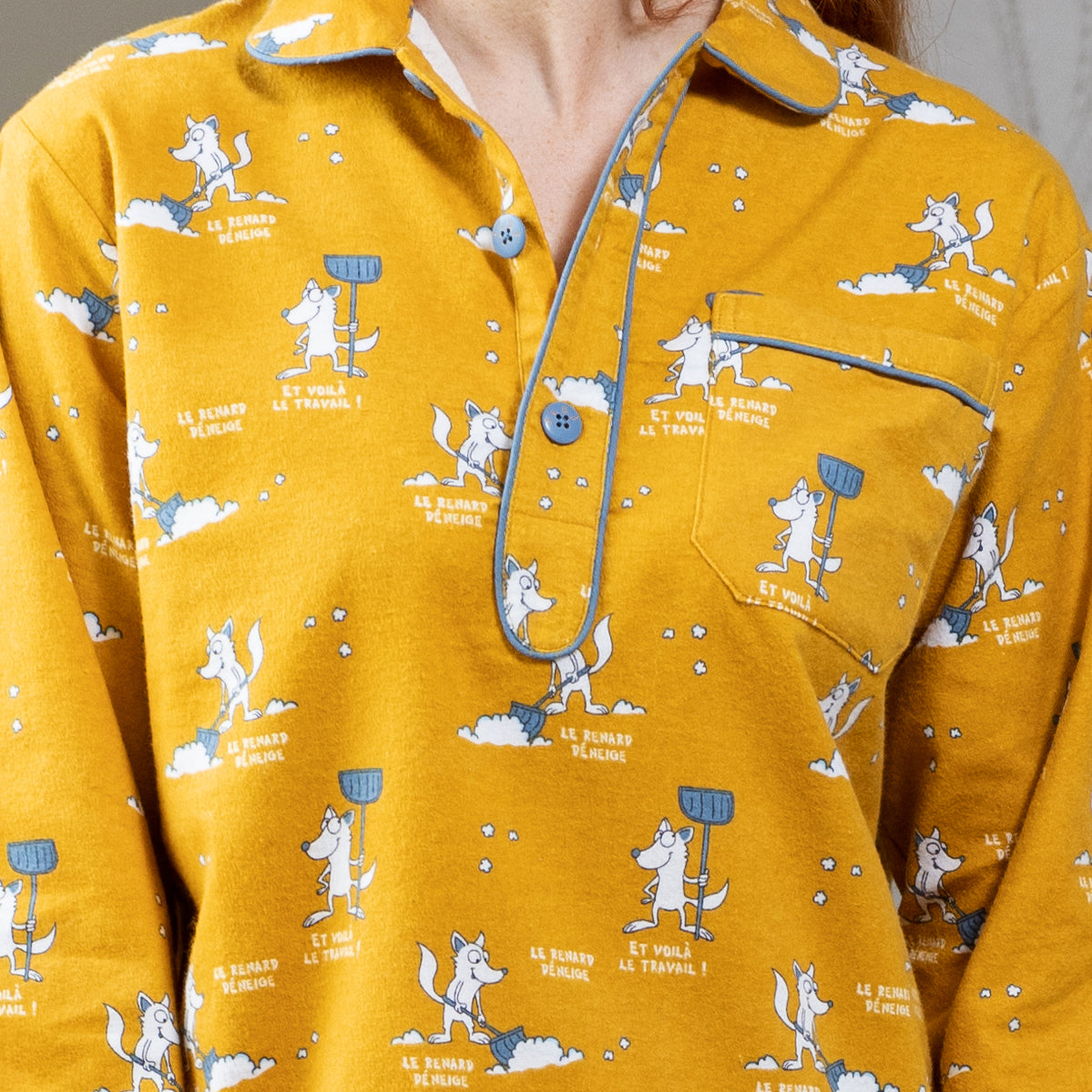 Nachtjapon Flanel - Dames - Okergeel