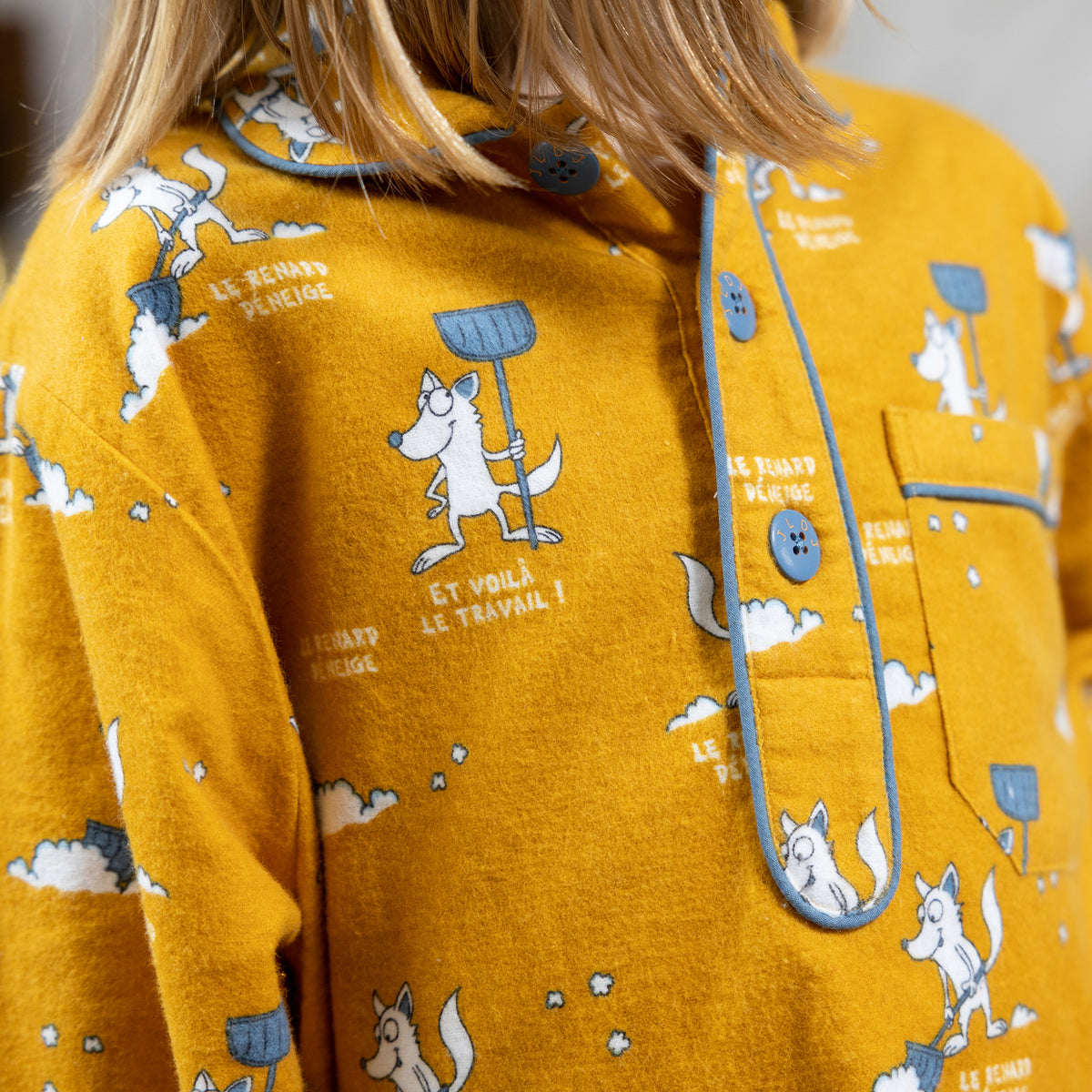 Nachtjapon Flanel - Meisje - Oker