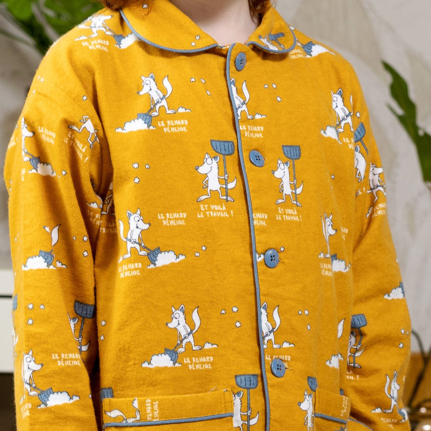 Flanellen pyjama - Jongen/Meisje - Okergeel