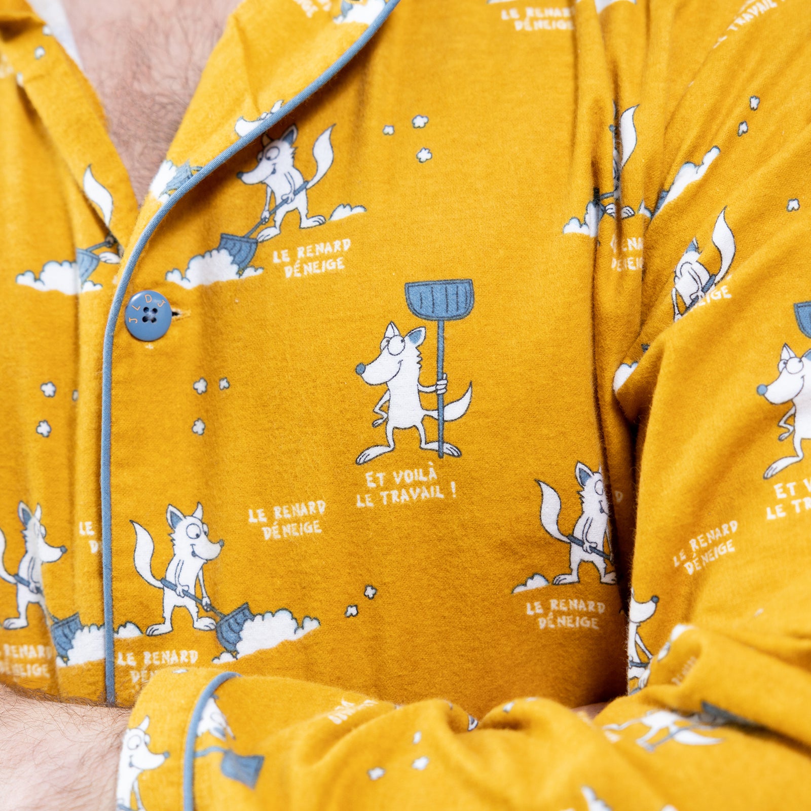 Flanellen Pyjama - Heren - Okergeel