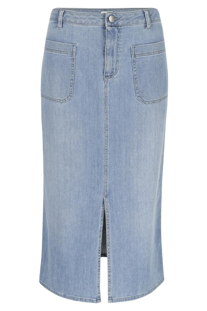 Améline - Jupe Longue - Caro1 - Bleached Denim