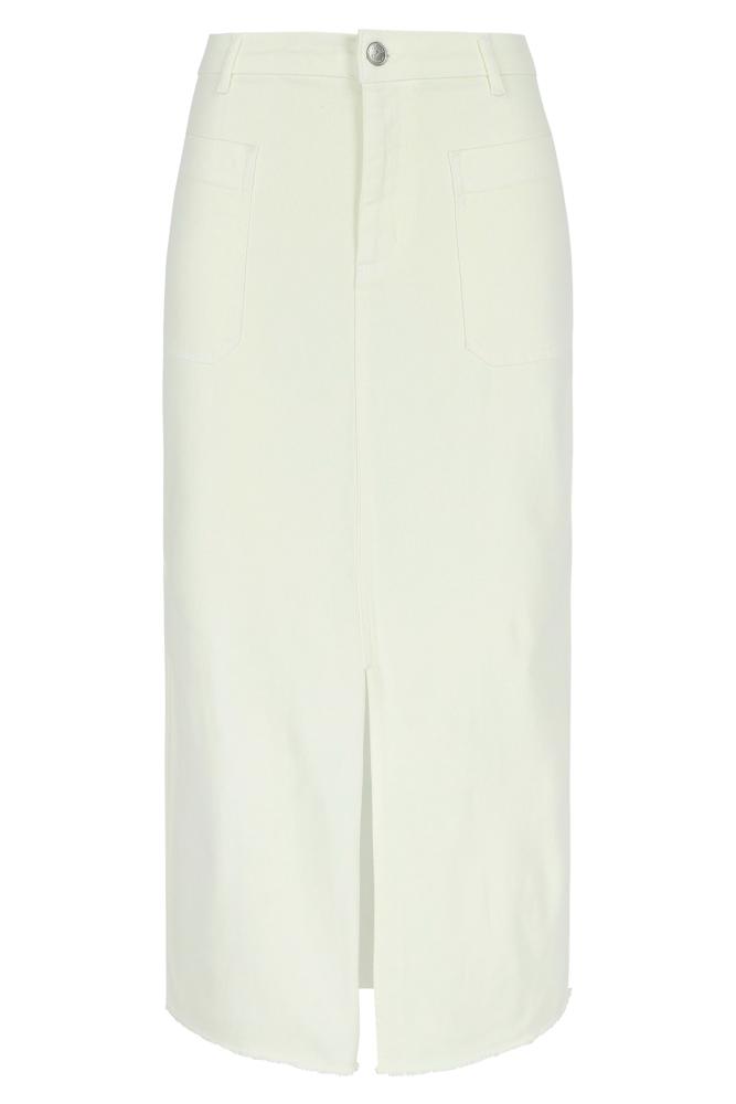Améline - Jupe Longue - Caro2 - Whisper White