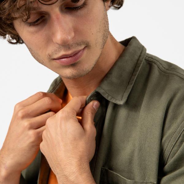 Denim overshirt - Kaki - Groen