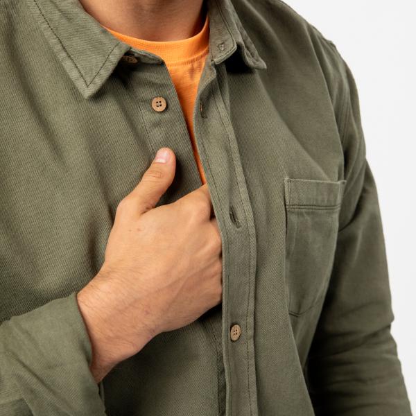 Denim overshirt - Kaki - Groen