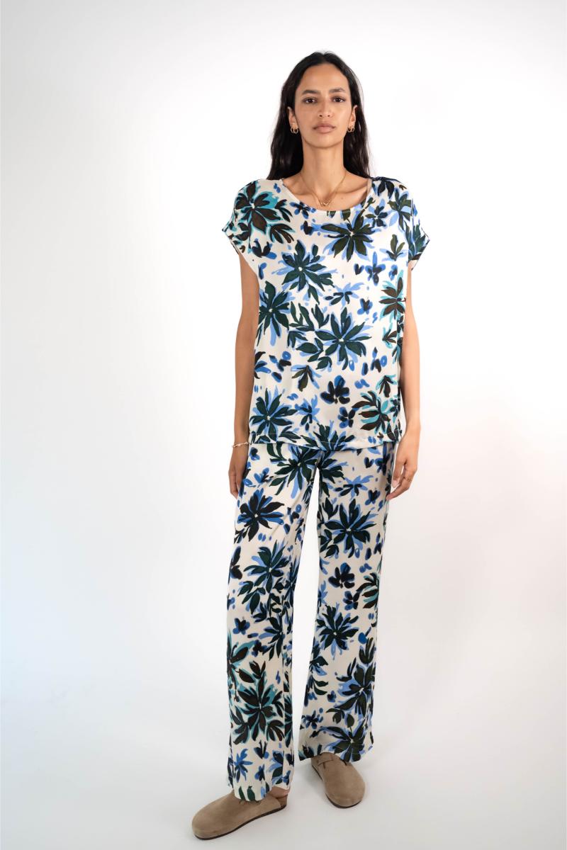 Broek - Seven - Blue Flowers