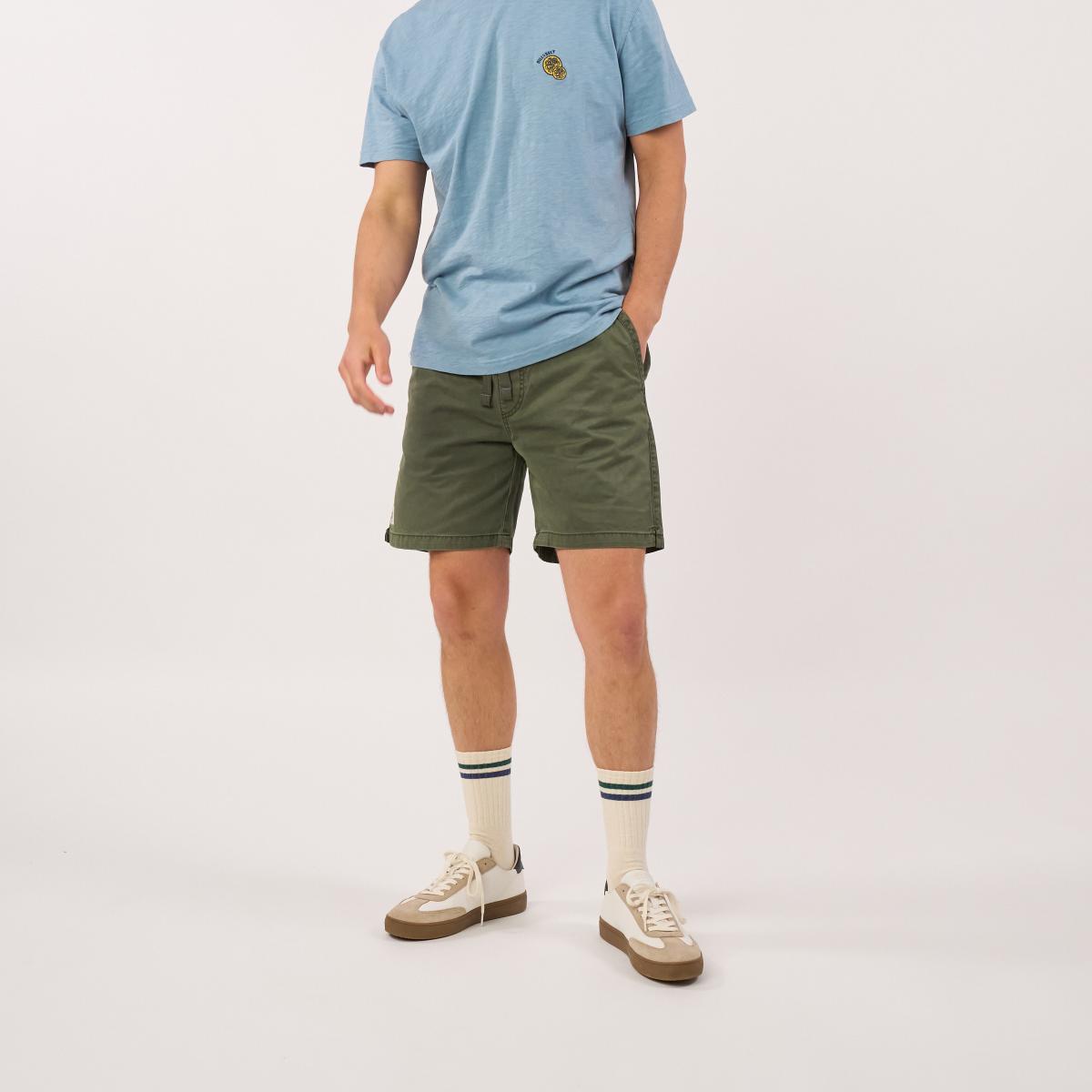 Katoenen short - Kaki - Groen