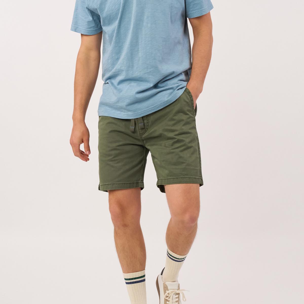 Katoenen short - Kaki - Groen