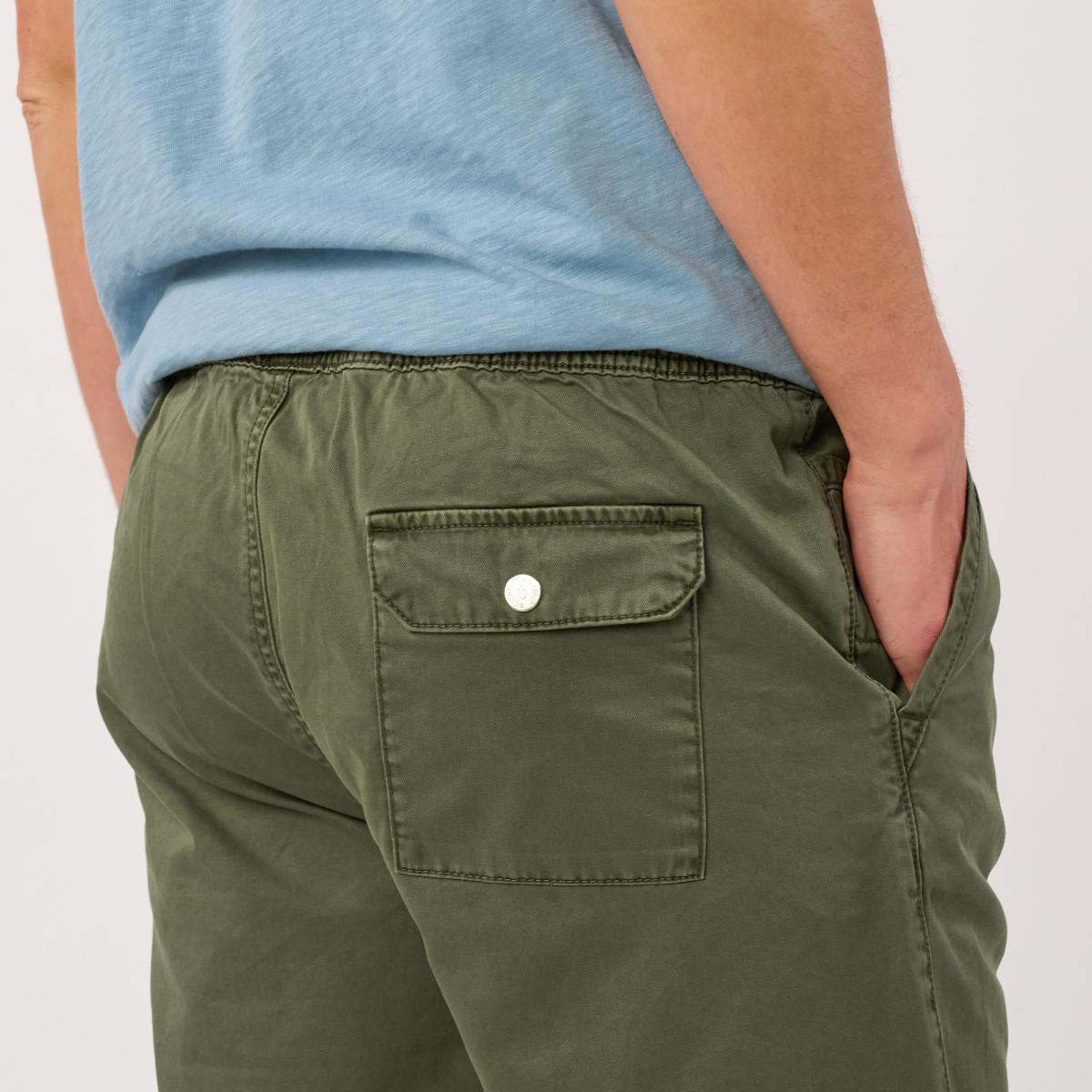 Katoenen short - Kaki - Groen