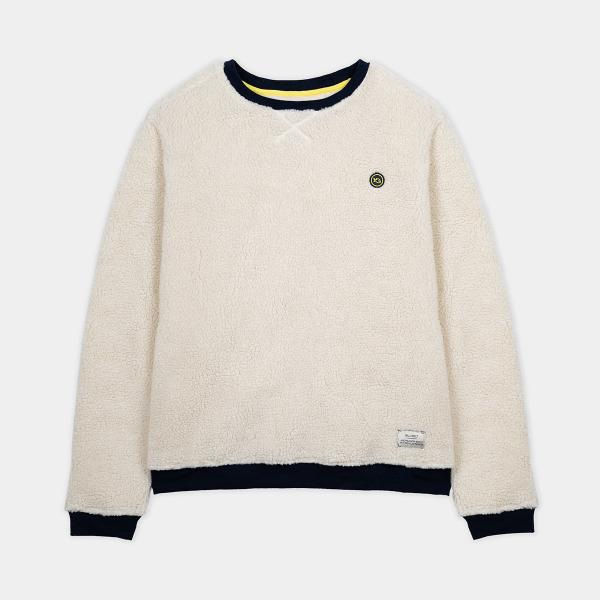 Sherpa trui met ronde hals - Beige