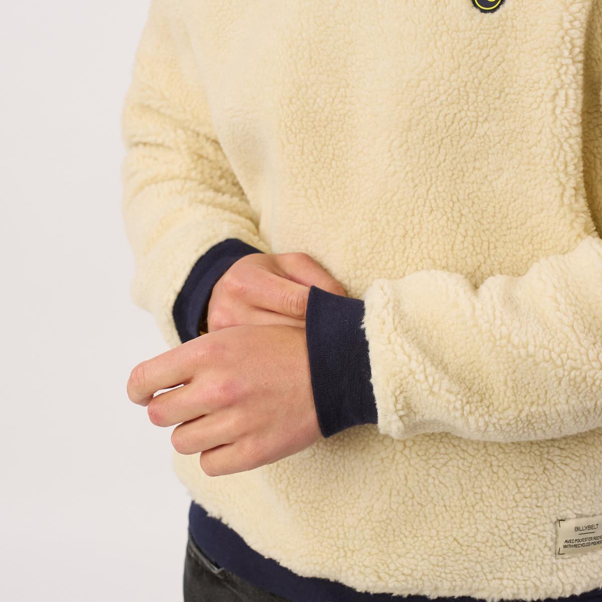 Sherpa trui met ronde hals - Beige
