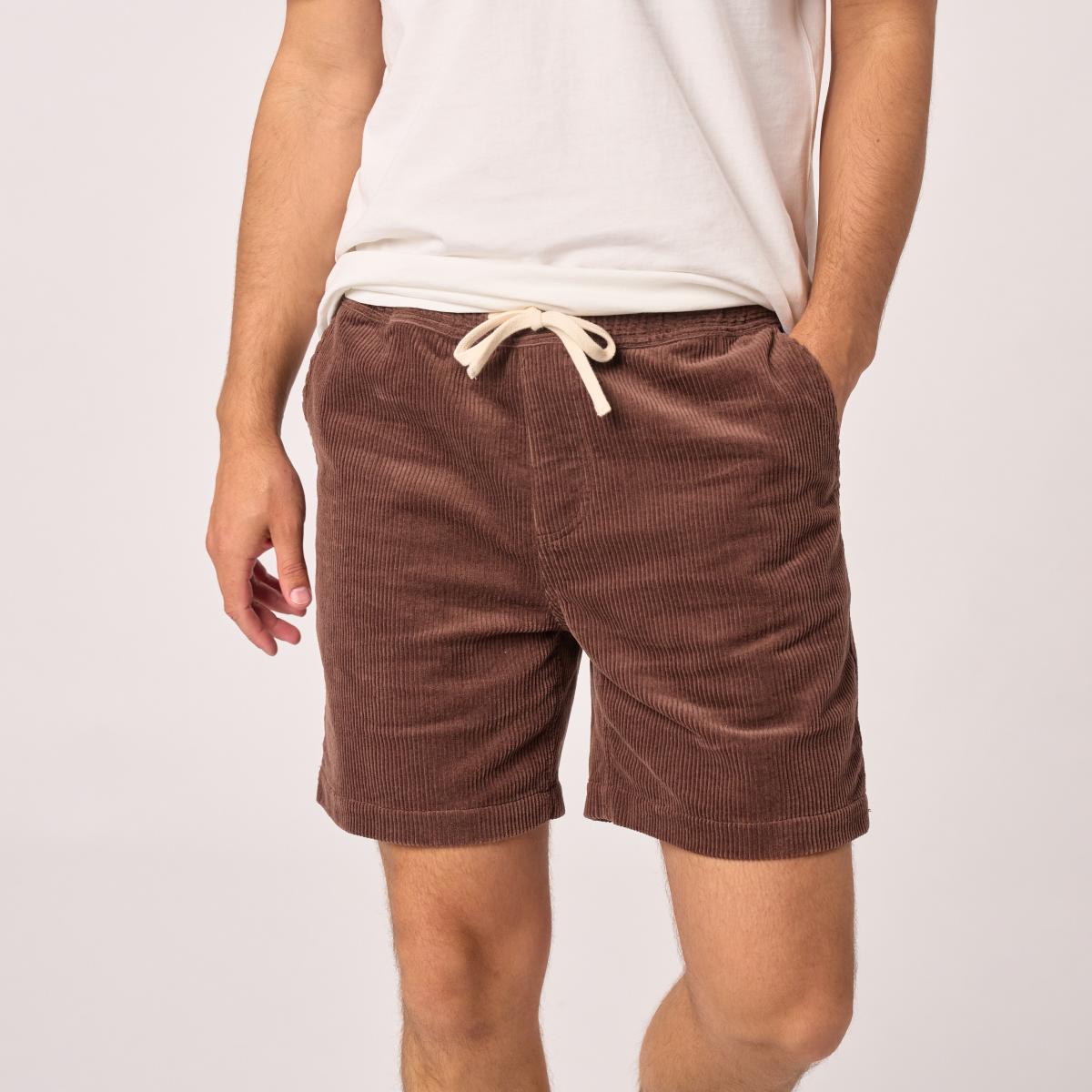Fluwelen short - Bruin