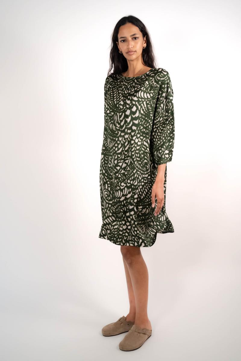 Jurk - Sokool - Khaki Flowers