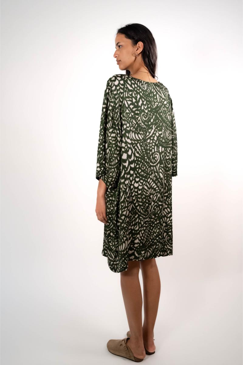 Jurk - Sokool - Khaki Flowers