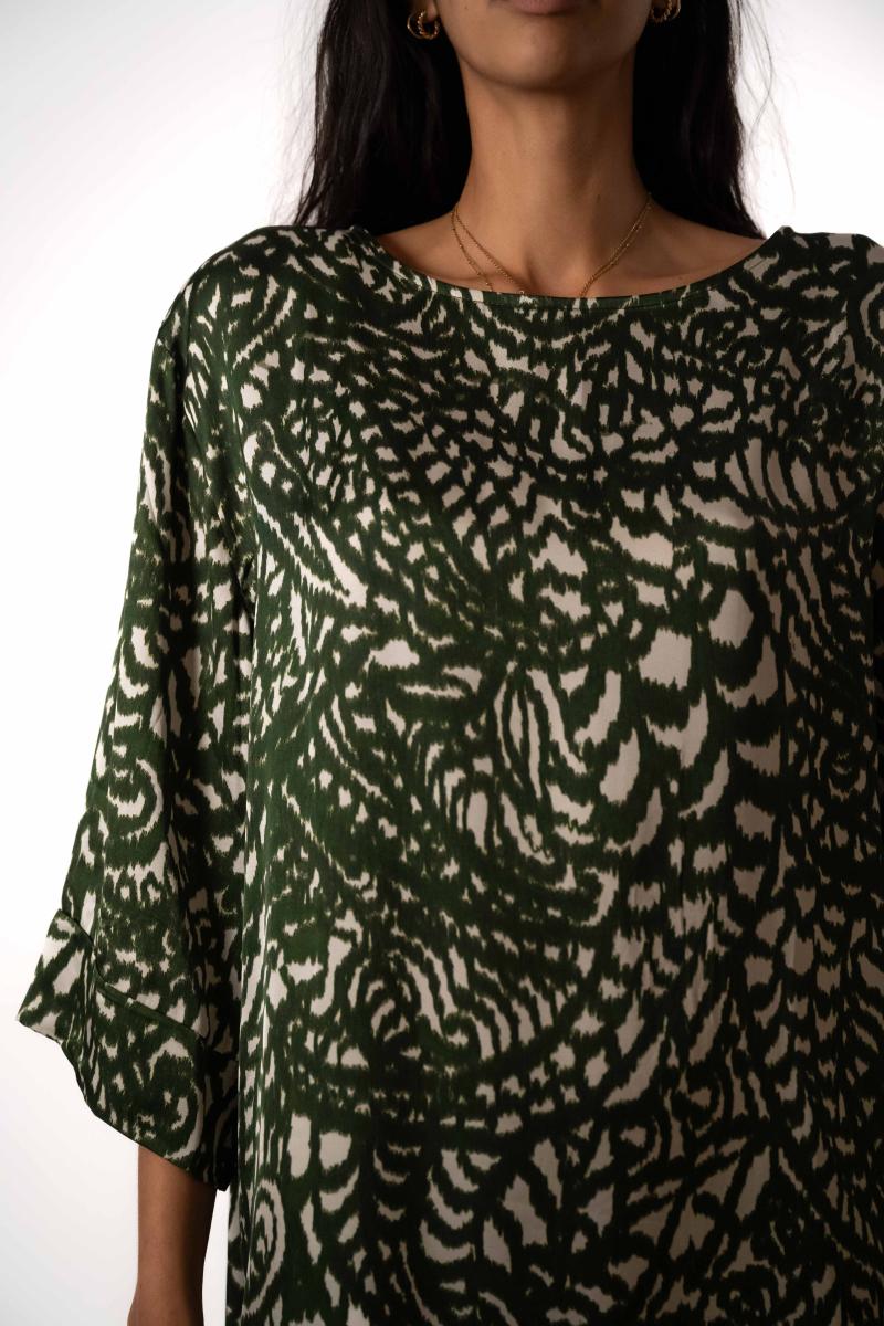 Jurk - Sokool - Khaki Flowers