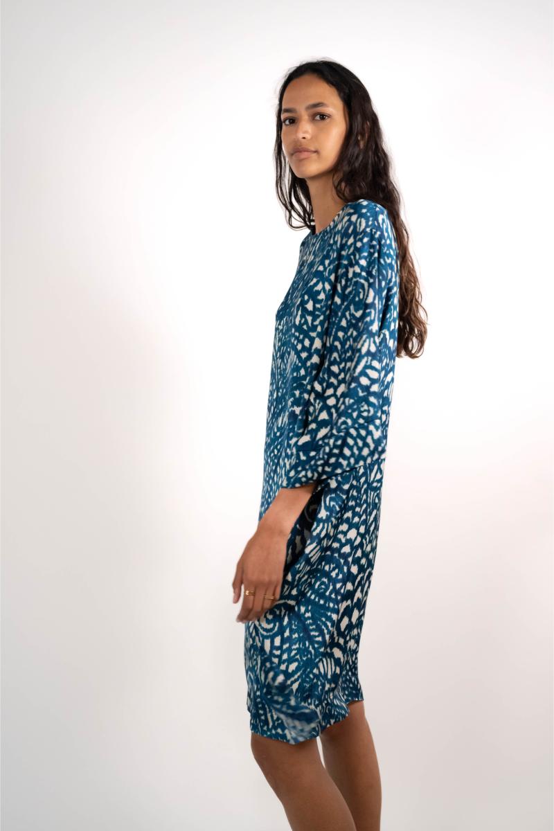 Jurk - Sokool - Indigo Flowers