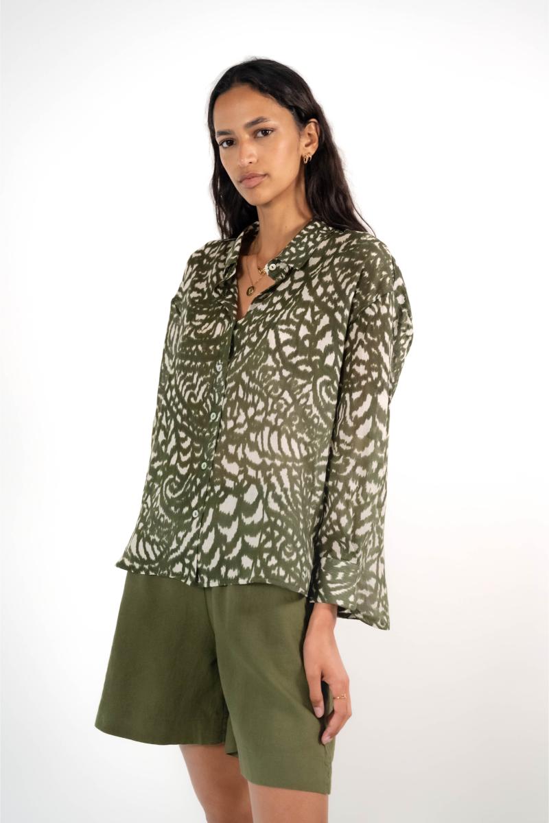 Hemd - Summer - Khaki Flowers