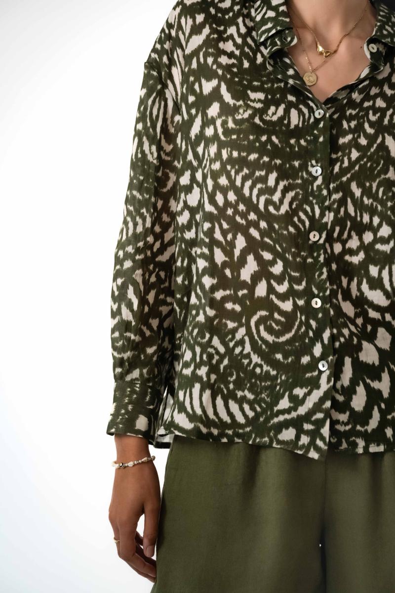 Hemd - Summer - Khaki Flowers