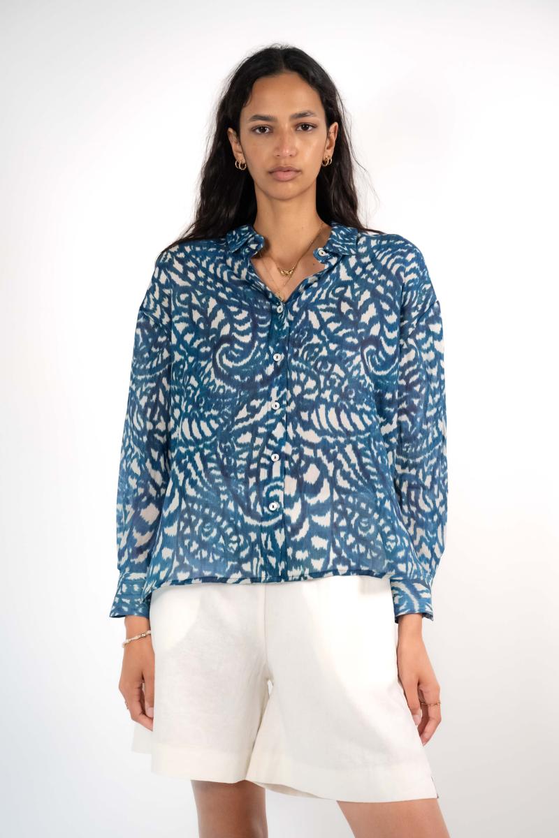 Hemd - Summer - Indigo Flowers