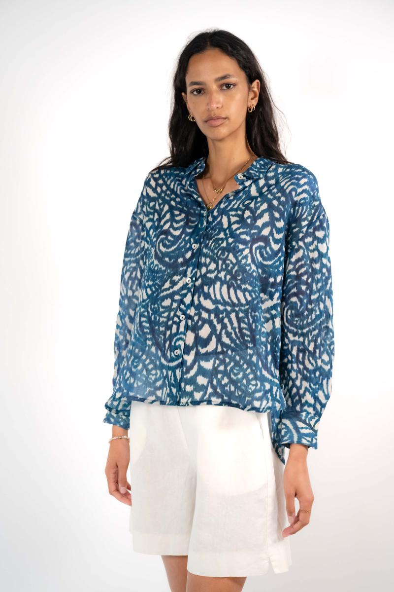 Hemd - Summer - Indigo Flowers