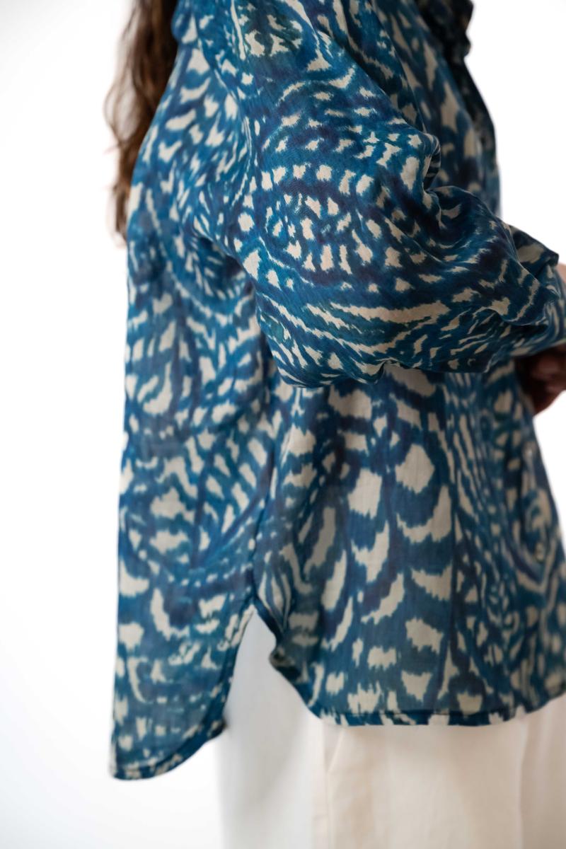 Hemd - Summer - Indigo Flowers